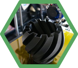 3D printer creating gear with complex shape